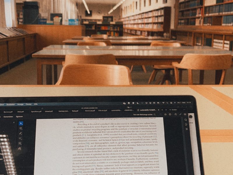 Reading research papers in a university library